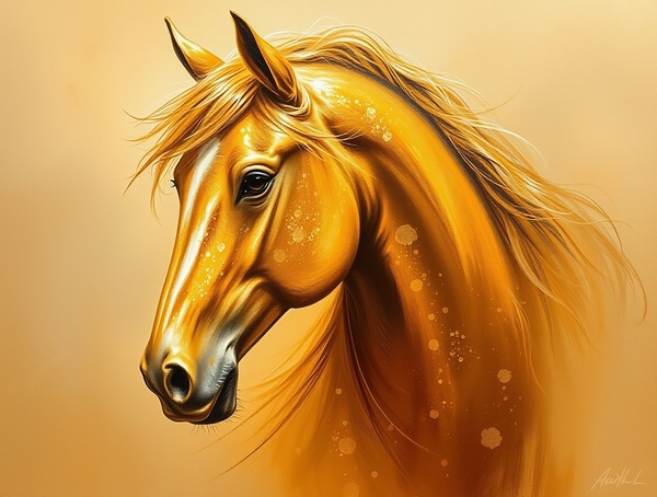An imaginative artistic painting of a purebred horse Print