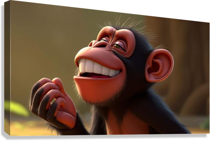 The Laughing Chimpanzee Canvas Print