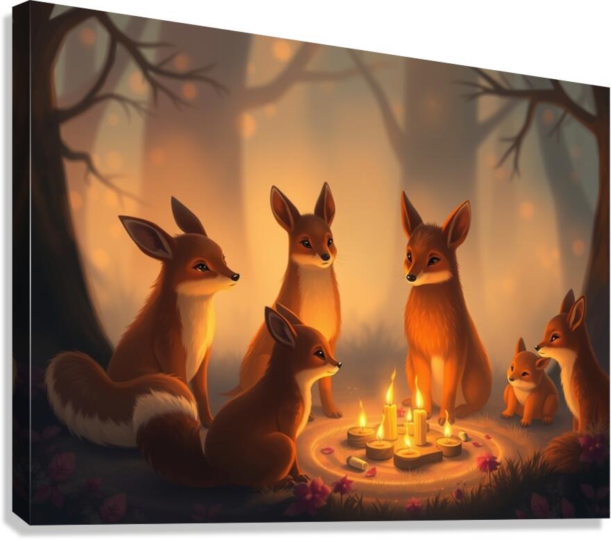 A digital painting depicting a soft dreamy atmosp Canvas Print