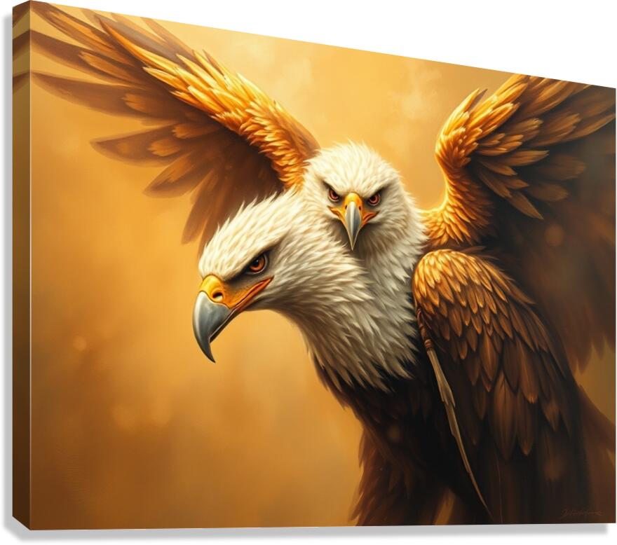 A fantasy painting of a double eagle Canvas Print
