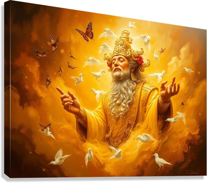 Classic oil painting God Bossa luxuriously resple Canvas Print