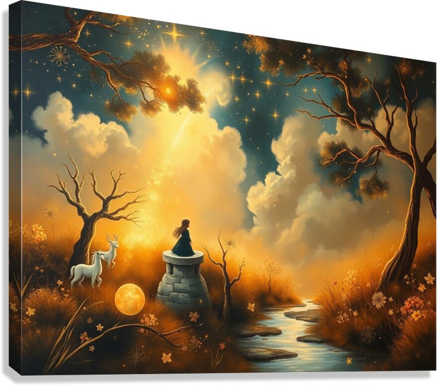 A wall art drawing by an artists imagination Canvas Print
