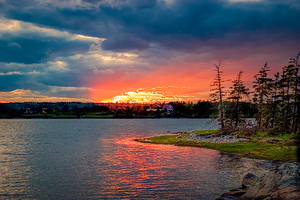 Sunset on Maine Harbor Edit