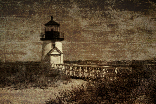 Aged Photo of Brant point lighthouse by Jeff Folger