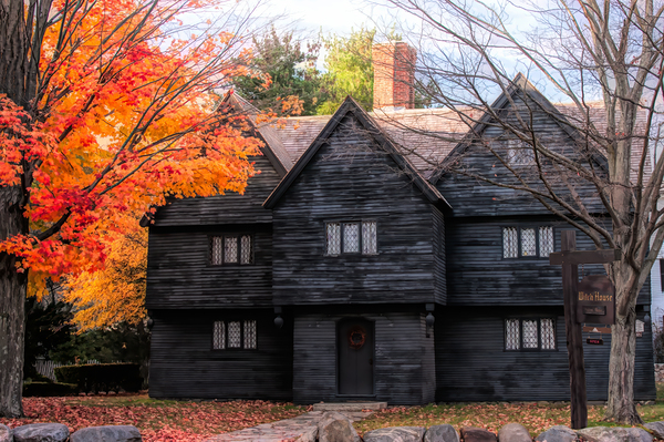 Seasons of Mystery: The Enigmatic Charm of Salems Witch House Print