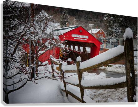 Taftsville covered Bridge VT in Winter Canvas Print