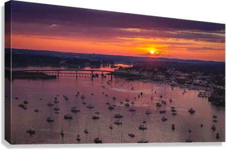 Sunset over Beverly Harbor Canvas Print