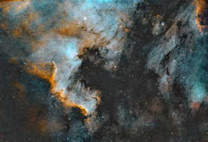 North America and Pelican Nebulas in SHO