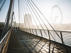 London Bridge with fog