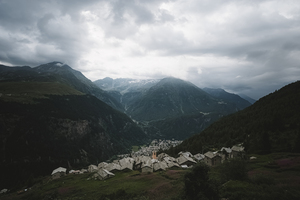 Rustic town on the mountain