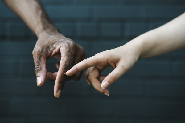 Hands touching together Print