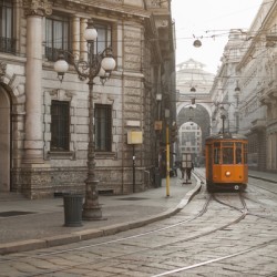 Tram in Milan Italy