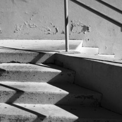 Abstract black and white detail of architecture in the street