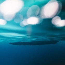 Boat in the sea underwater