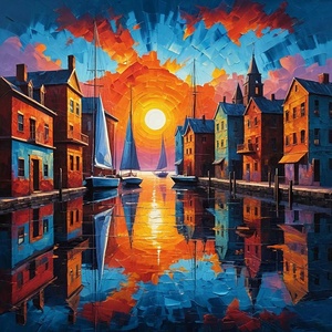 Sunset Reflections in the Bay