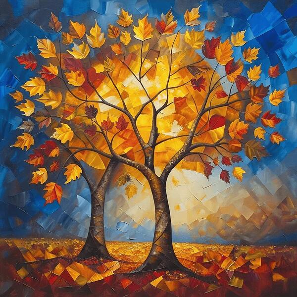 Golden Geometry of Autumn by Visual Orchid
