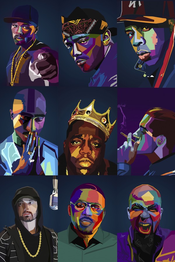 Rapper Collage Print