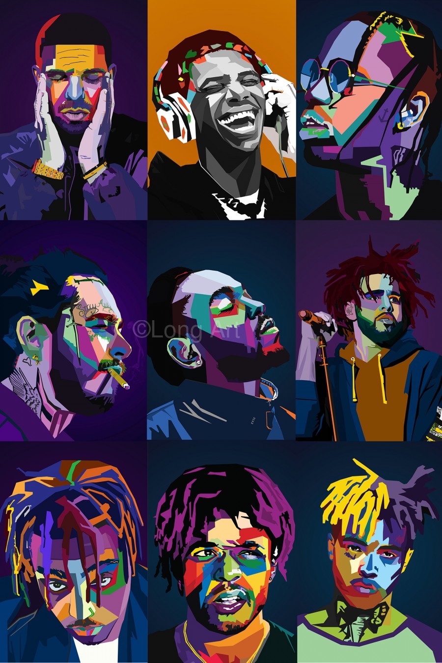 Rapper Collage by Long Art Wall Art