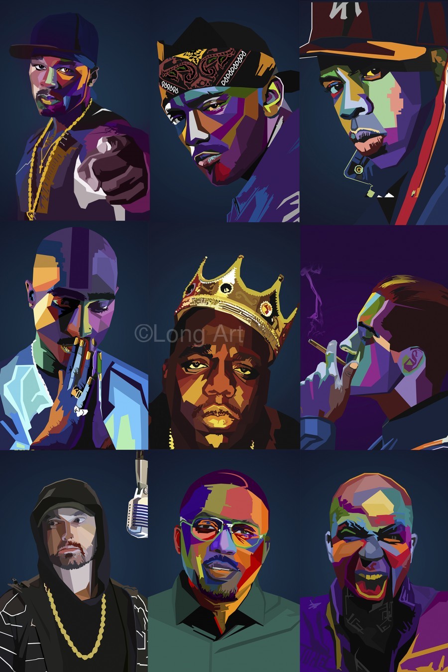 Rapper Collage by Long Art Wall Art