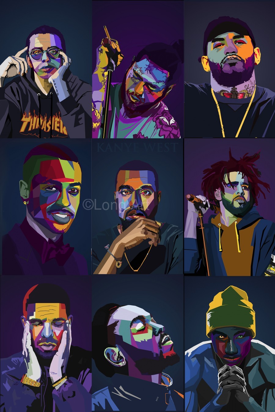 Rapper Collage by Long Art Wall Art