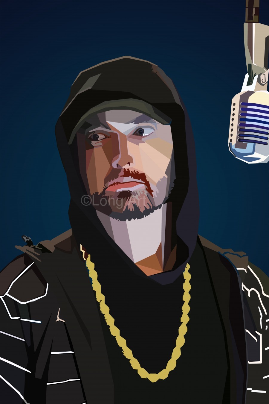 Eminem rapper by Long Art Wall Art