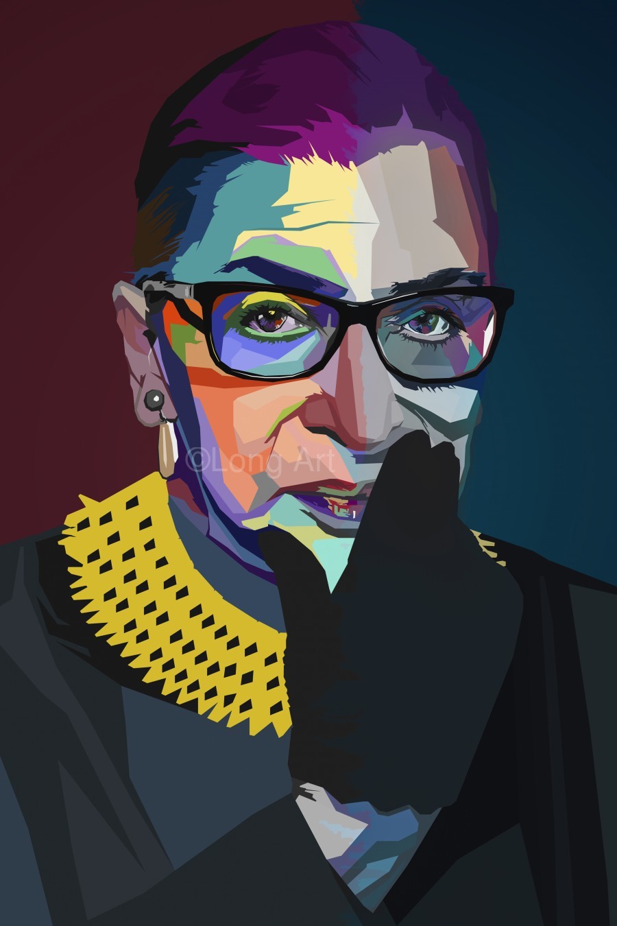 Ruth Bader Ginsburg RgB by Long Art Wall Art