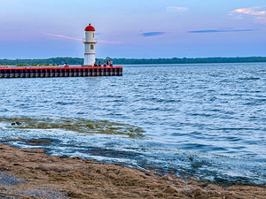 Sunset at the lighthouse 2 by Genevieve Gagnon