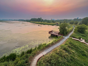 Sunset over the marsh by Genevieve Gagnon