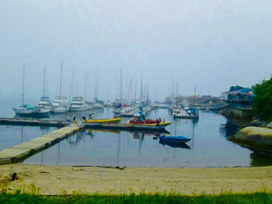 Fog at the marina by Genevieve Gagnon