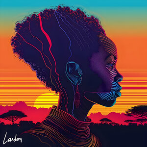 African Womans Sunset 2