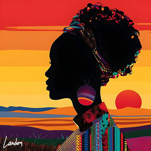African Womans Sunset 3