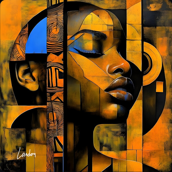 Abstract Tribal Portrait 4  by Landon