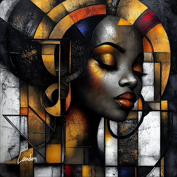  Abstract Tribal Portrait 3 by Landon