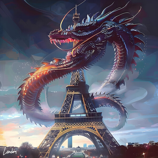Dragon In Paris 1 by Landon