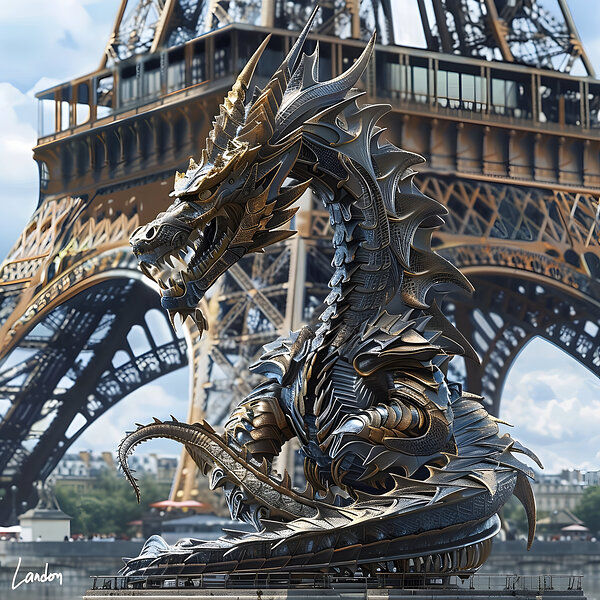 Dragon In Paris 4 Print