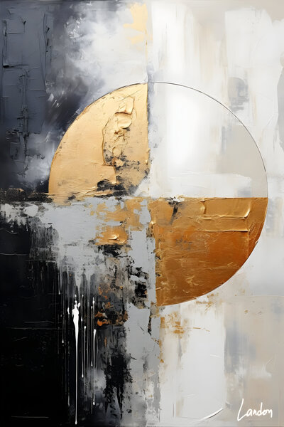 Golden and Black Sphere 2 by Landon