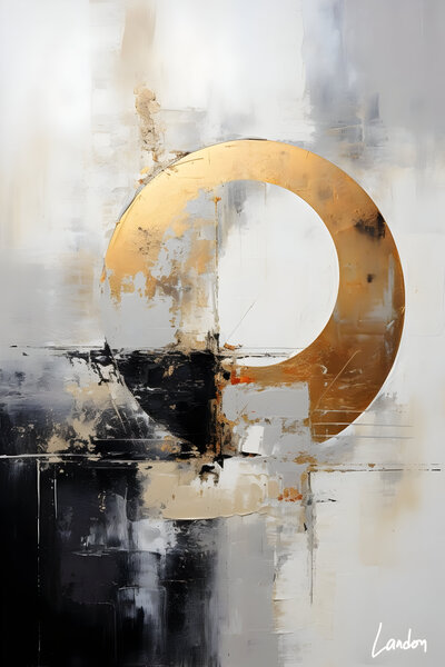 Golden and Black Sphere 4 by Landon