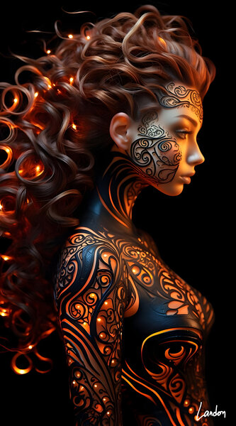 Her Neon Glow 4 Print