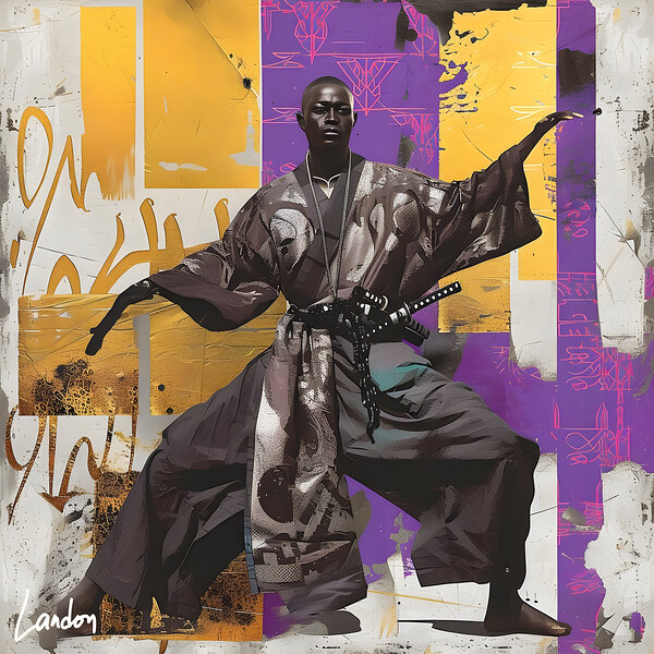 Op Art Samurai 10 Print