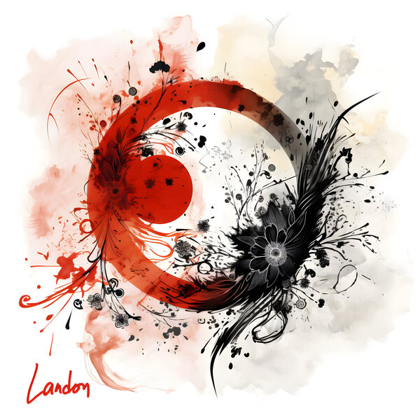 Red Paisly Yang 3  Print