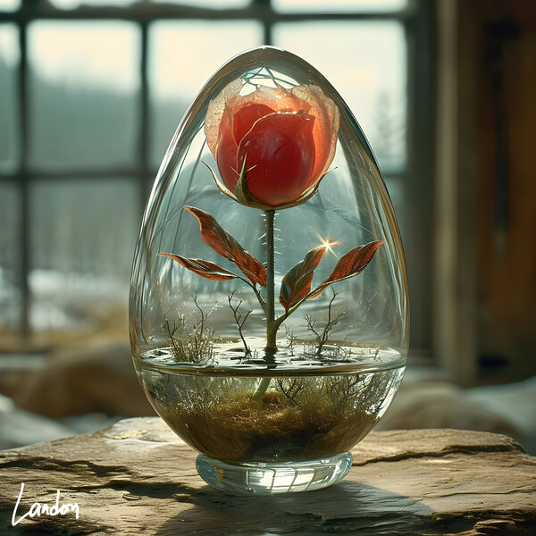 Rosey Glass Egg 4 Print