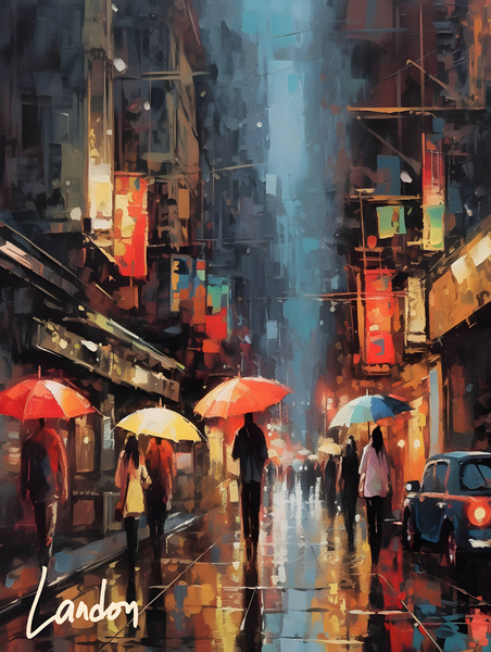 Umbrella Parade 3 Print