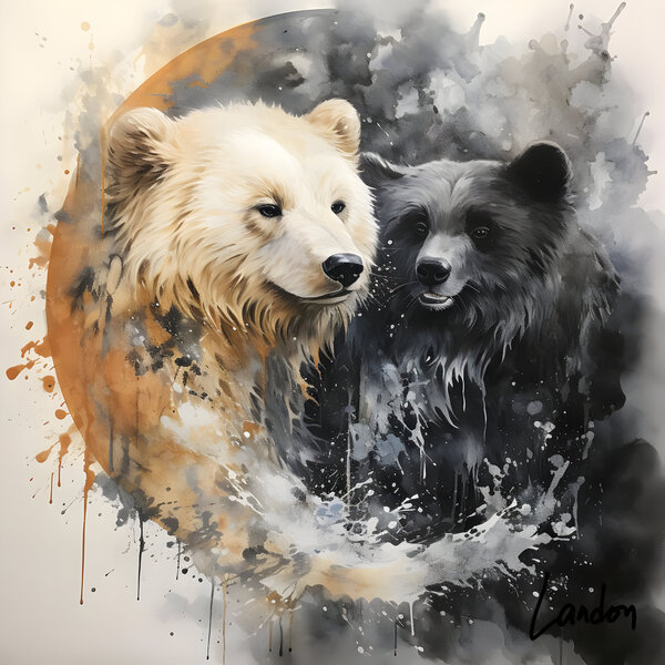 Yin Yang Polar Bears 3 Print
