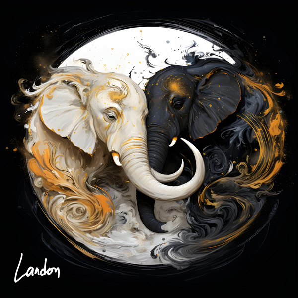 yin yang ele 4 Print