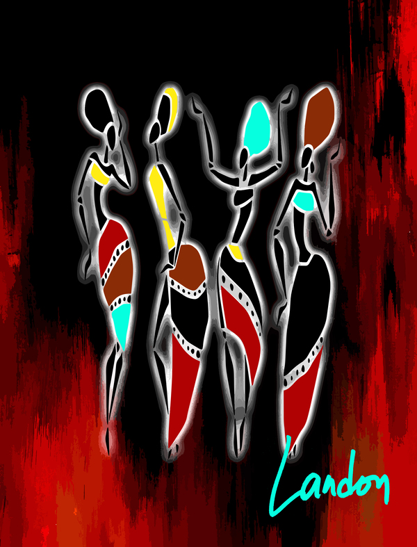 Four Black Ladies Print