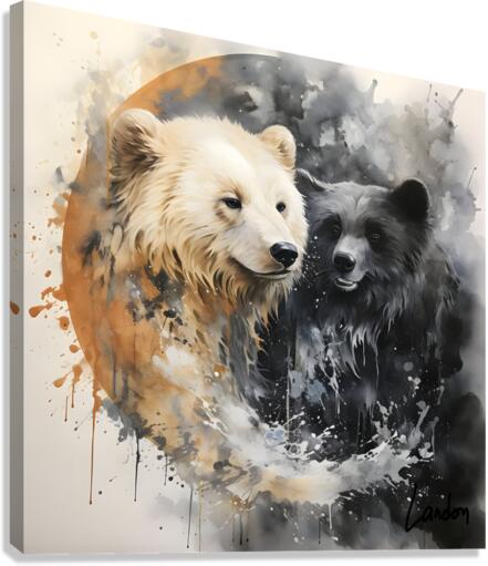 Yin Yang Polar Bears 3 Canvas Print