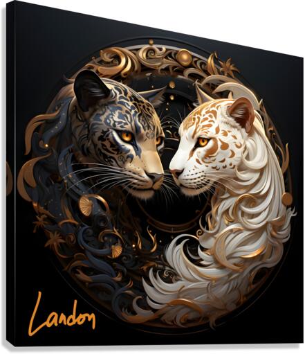 yin yang Cheetah 4 Canvas Print