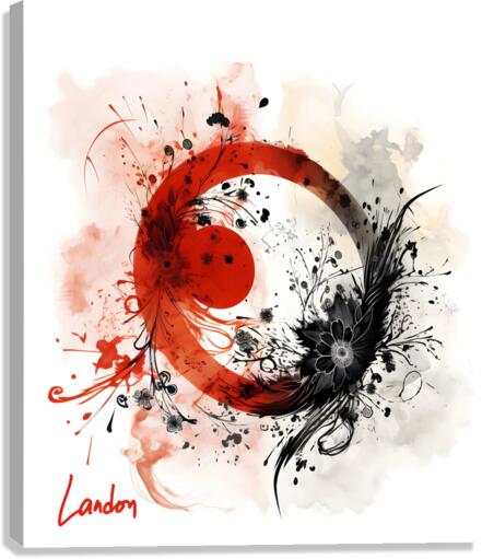 Red Paisly Yang 3  Canvas Print