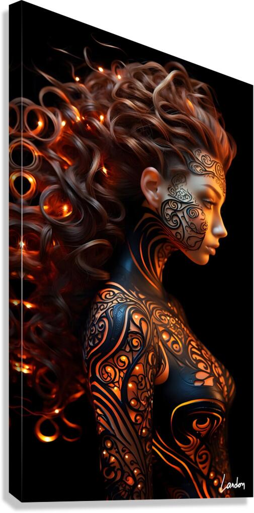 Her Neon Glow 4 Canvas Print