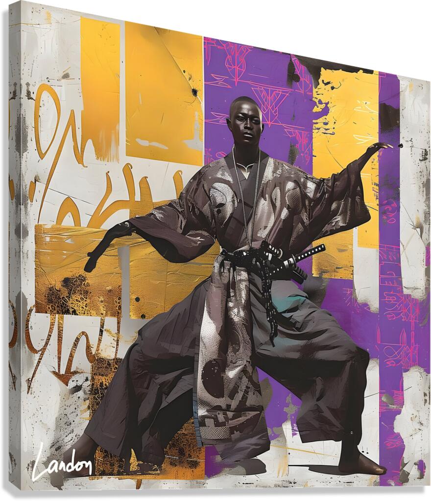 Op Art Samurai 10 Canvas Print